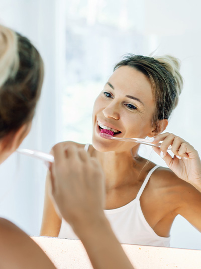 brushing and flossing